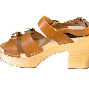 Swedish Hasbeens Swedish platform clog sandals size 37/6.5